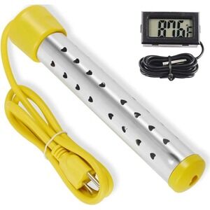 Immersion Water Heater Submersible Portable Bucket Heater with Thermometer 1500W